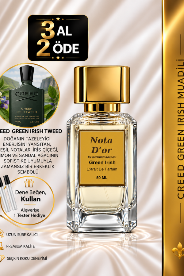 Creed Green Irish Tweed Muadili | Limon Verbena - Menekşe Yaprağı - Süsen - Ambergris | Ferah ve Klasik Intense Erkek Extrait De Parfum