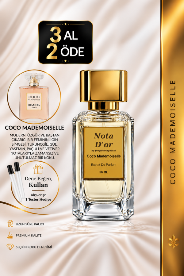 Coco Mademoiselle Muadili | Mandalina - Mimoza - Yasemin - Misk | Güçlü ve Ferah Kadın Extrait Parfüm