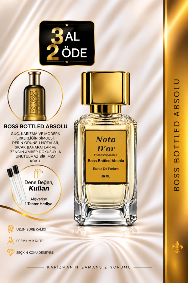 Boss Bottled Absolu Muadili | Tütsü - Paçuli - Mür - Sedir Ağacı | Deri ve Odunsu Intense Extrait Parfüm