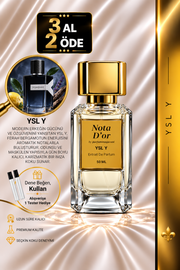 YSL Y Muadili | Bergamot – Adaçayı – Zencefil – Amberwood | Ferah ve Modern Intense Erkek Extrait De Parfüm