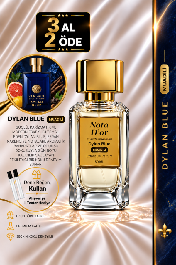 Dylan Blue Muadili | Bergamot – Greyfurt – Ambroksan – Tütsü | Ferah ve Karizmatik Intense Erkek Extrait De Parfüm