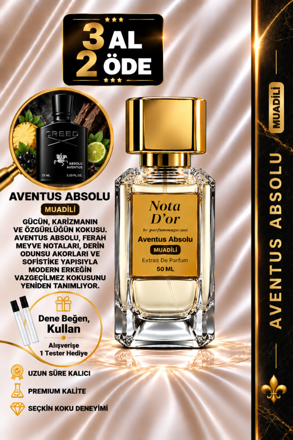 Creed Millesime Aventus Absolu Muadili | Greyfurt – Siyah Frenk Üzümü – Ananas – Vetiver | Güçlü ve Karizmatik Intense Erkek Extrait De Parfüm